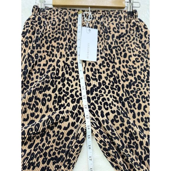 Annie Wear Leopard Cheetah Print Wide-leg Chic Pants Size large NWT - Picture 3 of 6